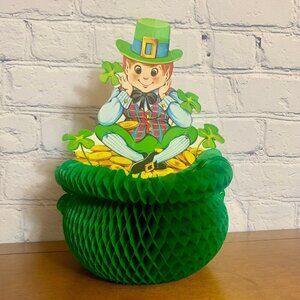 Vintage 70s St Patrick's Day Leprechaun Centerpiece